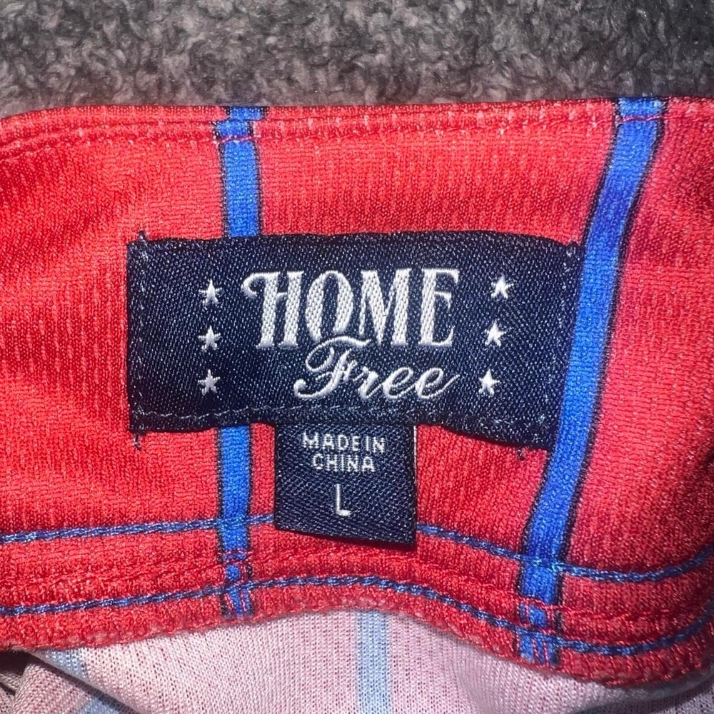 Home Free Florida Baseball Jersey Red Blue Striped Button Front Size L - Picture 5 of 6